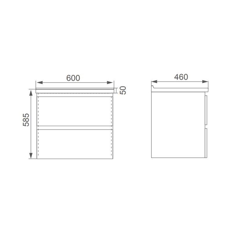 Тумба под раковину подвесная SMARTFLOW SMFL8167A-02, 60 см. белый, артикул SMFL8167A-02