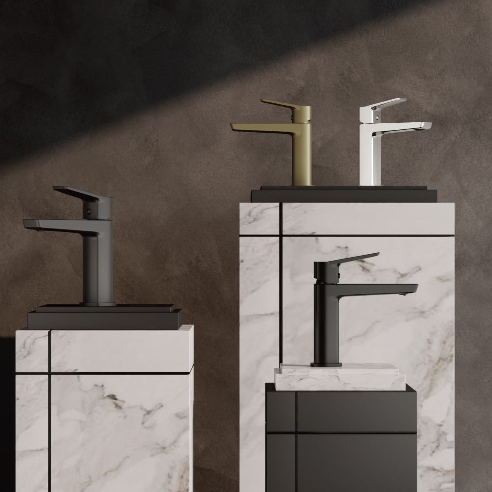 Смеситель для раковины BELZ B10715-3, оружейная сталь