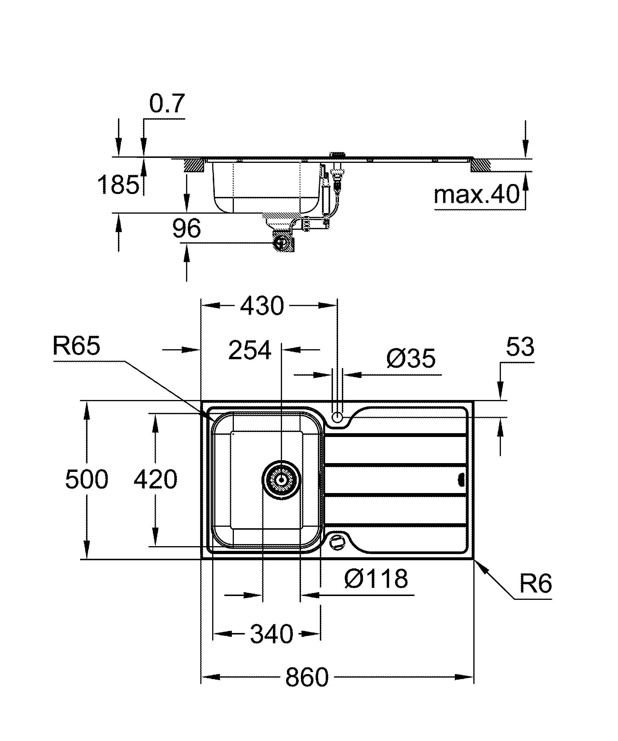 Мойка GROHE K500 45-S 86/50 1.0 оборачиваемая с корзинчатым вентилем, нержавеющая сталь (31571SD1) Мойка GROHE K500 45-S 86/50 1.0 оборачиваемая с корзинчатым вентилем, нержавеющая сталь (31571SD1)