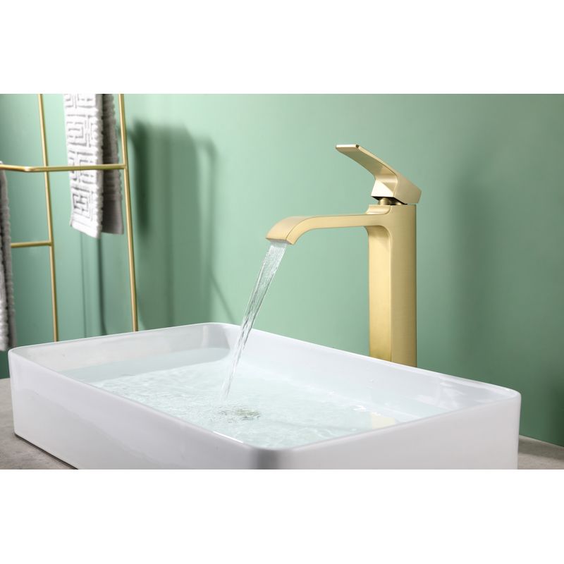 Смеситель для раковины высокий Raglo R02.15.03, золотой сатин