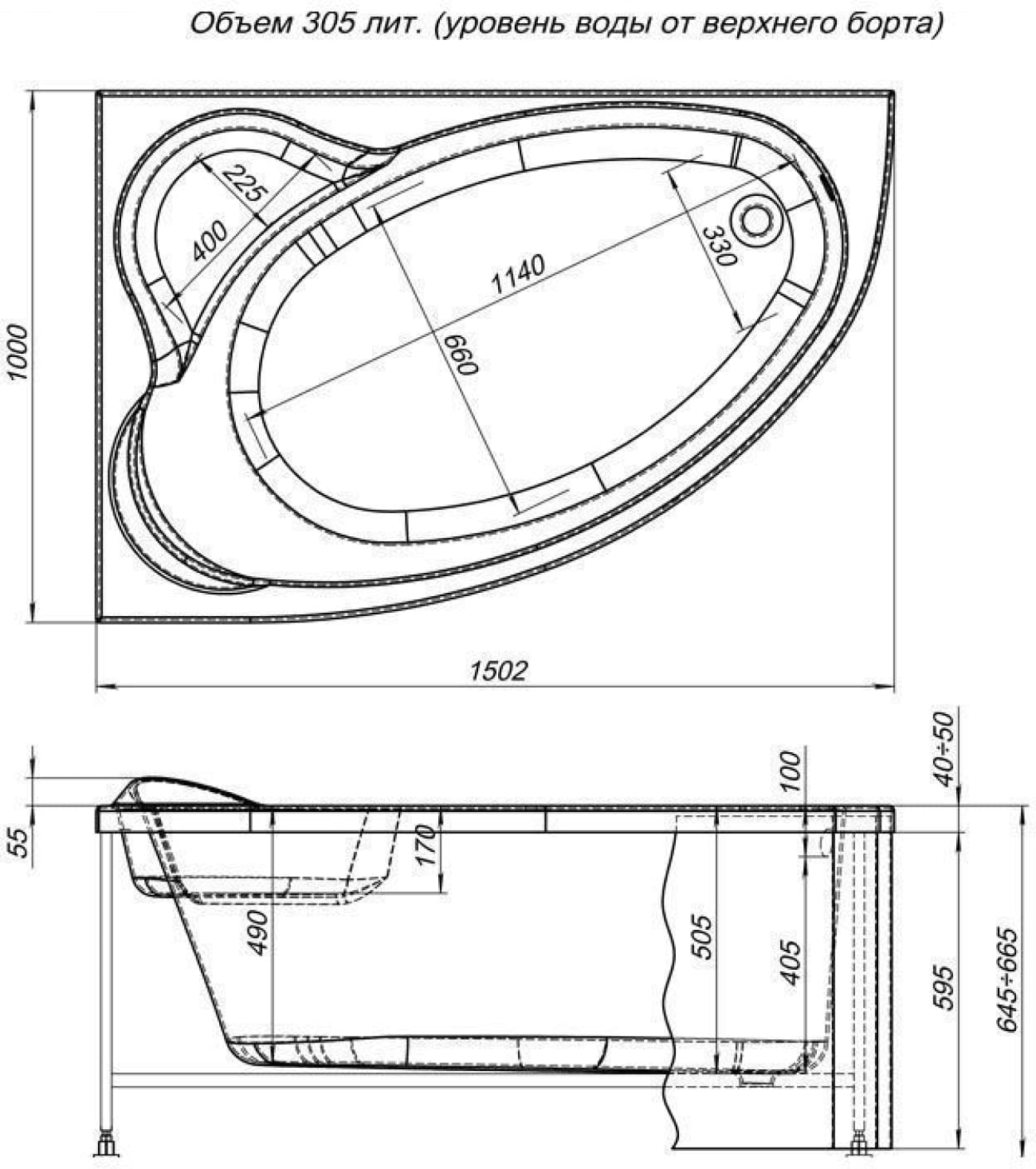 Акриловая ванна Aquanet Mayorca 150x100 L Акриловая ванна Aquanet Mayorca 150x100 L