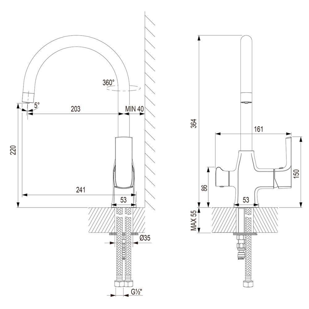 Комплект Lemark Смеситель LM7261BL для кухни + Фильтр для очистки жесткой воды OPTIMA, защита от накипи (LM7261BL086), артикул LM7261BL086
