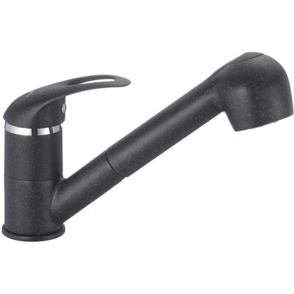 Смеситель для кухни с выдвижной лейкой Fmark FM6003H, черный