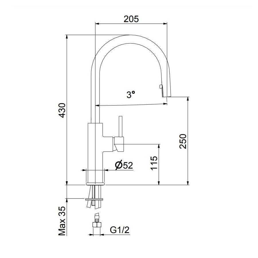 Смеситель для кухни Webert Lima LM940302560, черный, артикул LM940302560
