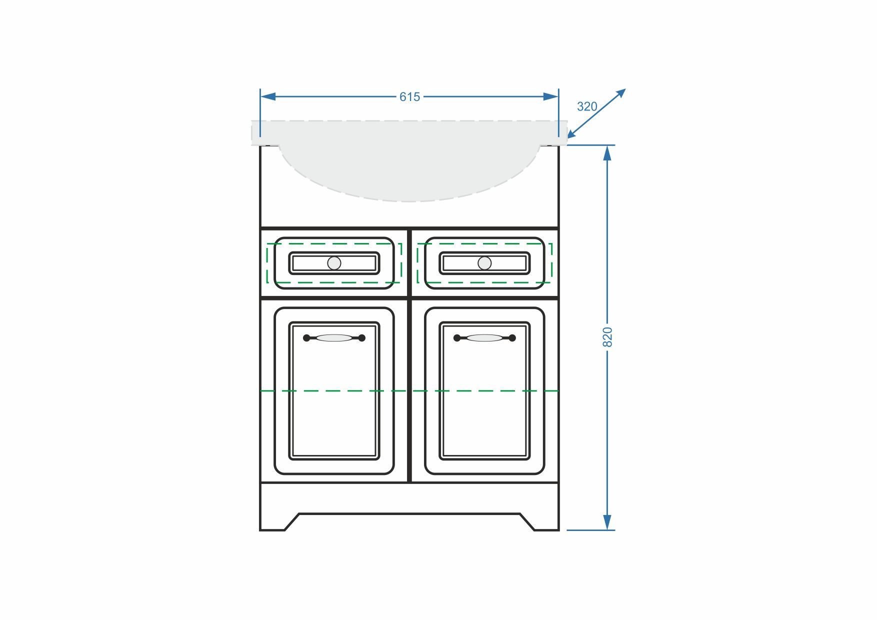 Тумба "Кармела 65", ольха белая, Байкал 65