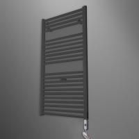 Irsap Ares Полотенцесушитель электрический 580x1118x30мм (22 трубки-2 промежутка), мощность:700 ватт, с выключ., провод: 1200мм, цвет: черный матов К1