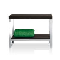 Decor Walther Wood SM Скамейка с полкой 60x30x44см, цвет: сталь полированная / темный ясень