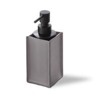 Дозатор для жидкого мыла, Decor Walther, Nappa, механический (нажимной), ширина, мм-65, глубина, мм-90, высота, мм-190, ёмкость(мл)-200, тип установки-настольный (свободностоящий), материал колбы-стекло чёрное/натуральная кожа, цвет колбы- дымчато-серый (