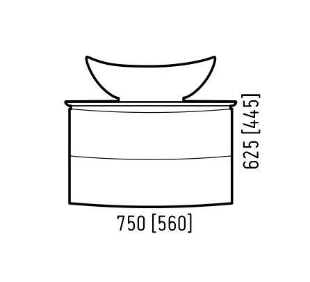 Тумба подвесная "Огайо 75 Z2", Гамма 56