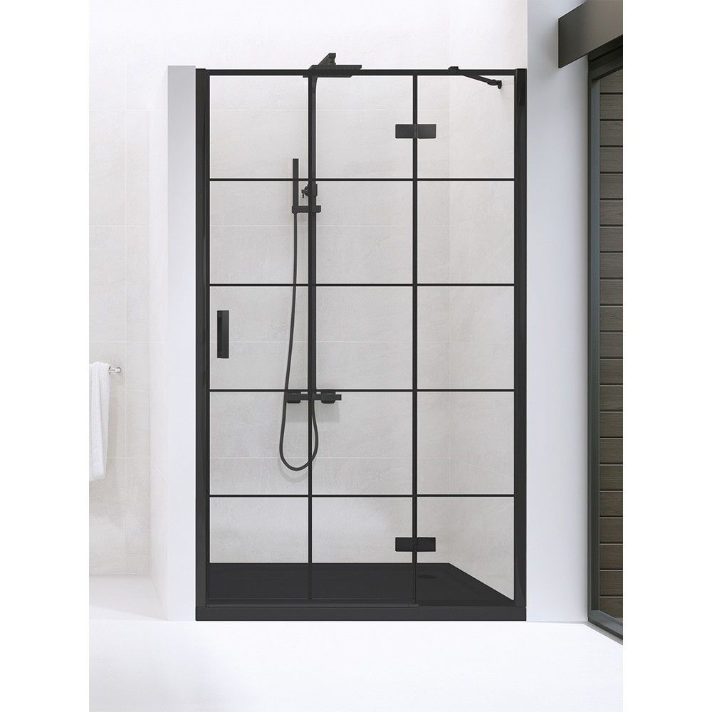 Дверь в нишу NEW TRENDY NEW RENOMA BLACK R 100x195 D-0369A (черный)