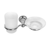 Комплект DIAMOND: Мыльница и стаканчик, с хромированным креплением, Sapho