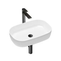 Комплект 4 в 1 Lavinia Boho Bathroom Sink Slim 21510006, накладная фарфоровая раковина 54 см, смеситель, латунный сифон, донный клапан quick-clac