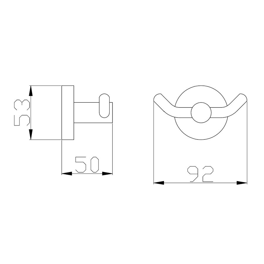 Крючок для ванной комнаты двойной Rav Slezak COLORADO COA0102ZK, золото брашированное