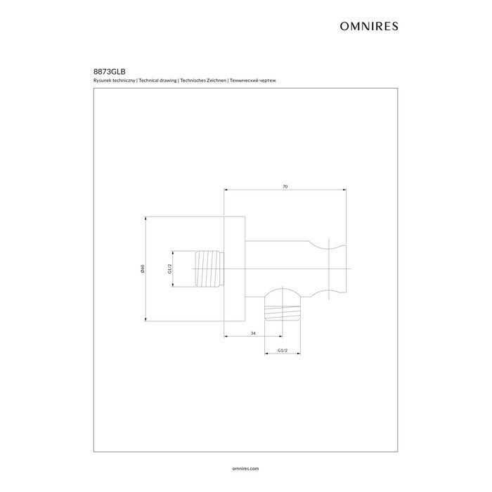 Угловой соединительный элемент OMNIRES 8873GLB (брашированное золото) Угловой соединительный элемент OMNIRES 8873GLB (брашированное золото)