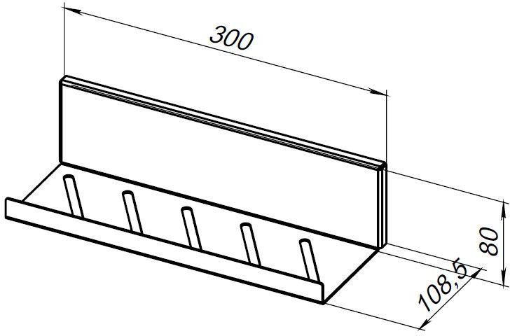 Полка Aquanet Магнум 30x8 сталь браш, открытая Полка Aquanet Магнум 30x8 сталь браш, открытая