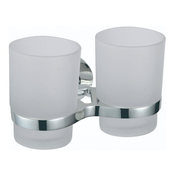 Стакан для ванной комнаты двойной Savol S-008768, хром