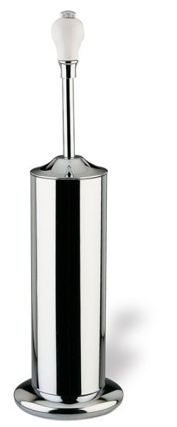 Stil Haus Nemi, напольный металлический ёрш, цвет хром - белая керамика