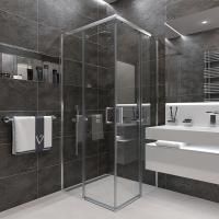 Душевой угол Veconi Rovigo RV-47, 800x800x1950, хром, стекло прозрачное