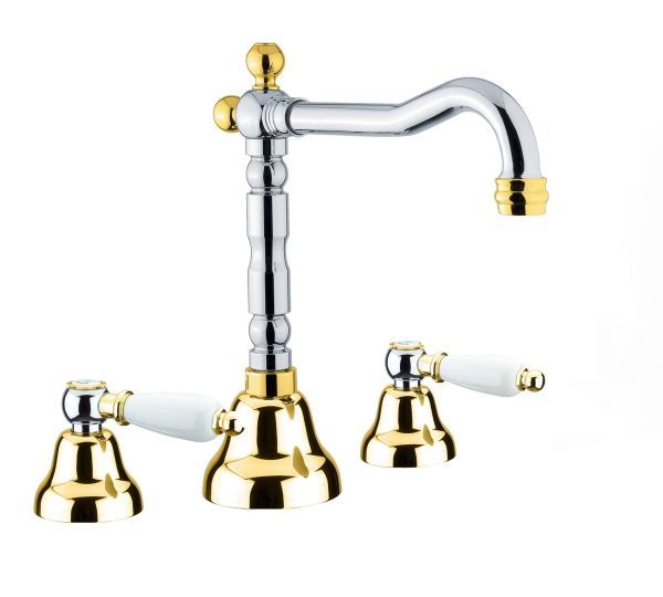 Смеситель для раковины Fiore COLONIALE 02CO0637, хром/золото