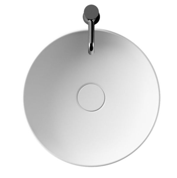 Alice Hide, накладная круглая раковина Ø40х12h см, цвет белый глянцевый