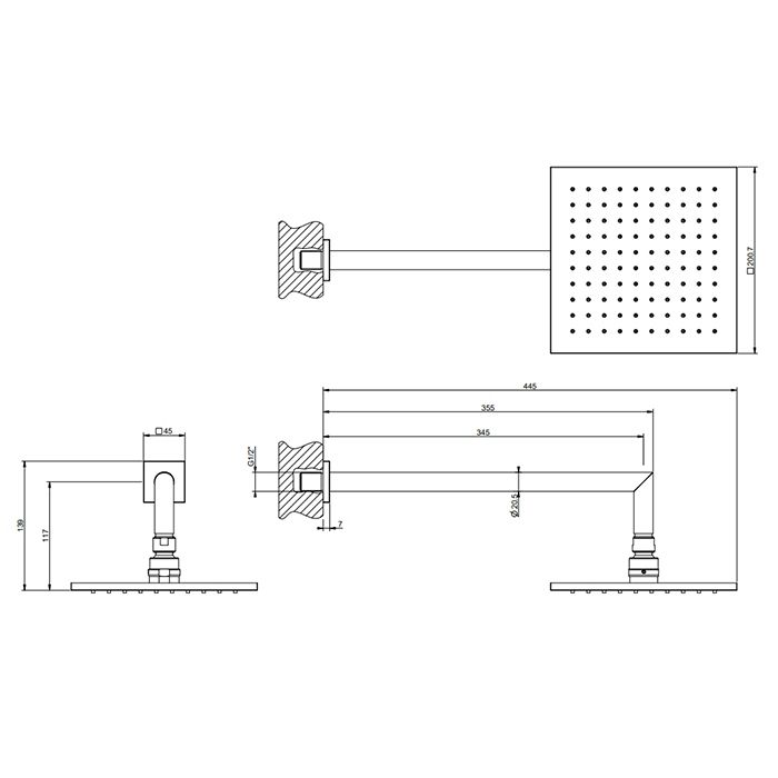 Gessi Emporio Emporio shower Душевая головка для настенного крепления, поворотная, с защитой от известкового налёта, цвет: Black XL