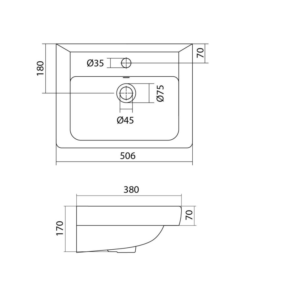 Раковина Santek Тигода 1.WH30.2.128, 50 см, артикул 1.WH30.2.128