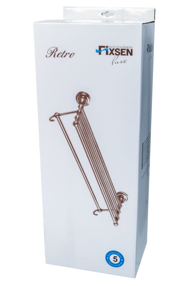 Полка для полотенец FIXSEN Retro с крючками (FX-83815A), артикул FX-83815A