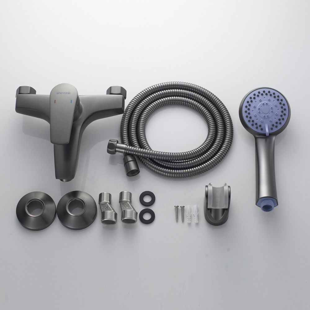 Смеситель для ванны Shevanik S5002T, оружейная сталь