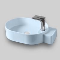 Artceram CARTESIO Раковина накладная 58х36 см, без отверстия под смеситель, цвет: голубой