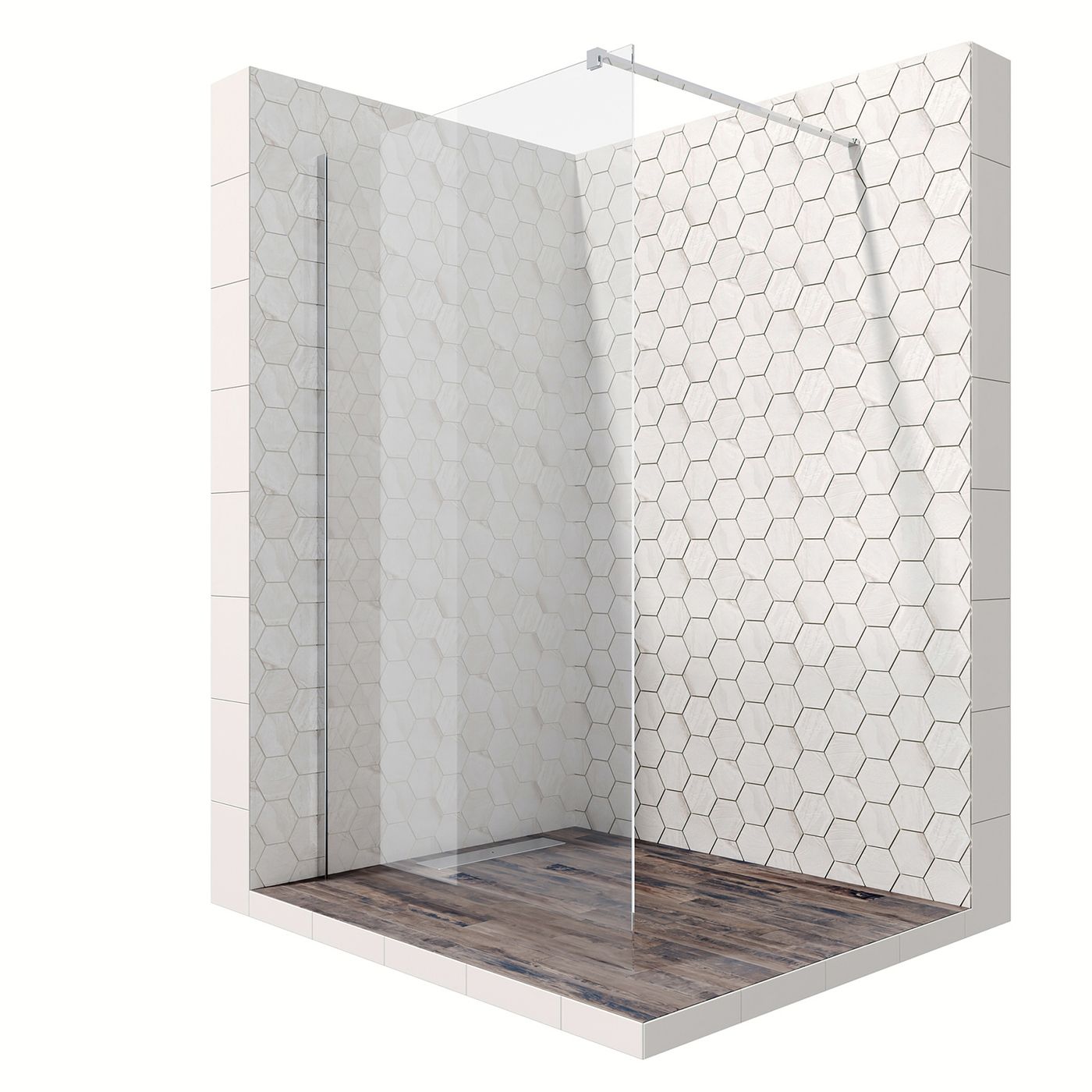 Душевая перегородка Ambassador Walk-in 15031101-ST10, свободный вход, линейный трап, 90см Душевая перегородка Ambassador Walk-in 15031101-ST10, свободный вход, линейный трап, 90см