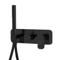 Fima Carlo Frattini Flo Смеситель для душа, встраиваемый, с ручным душем, с переключатем на 2 выхода, цвет: чёрный матовый