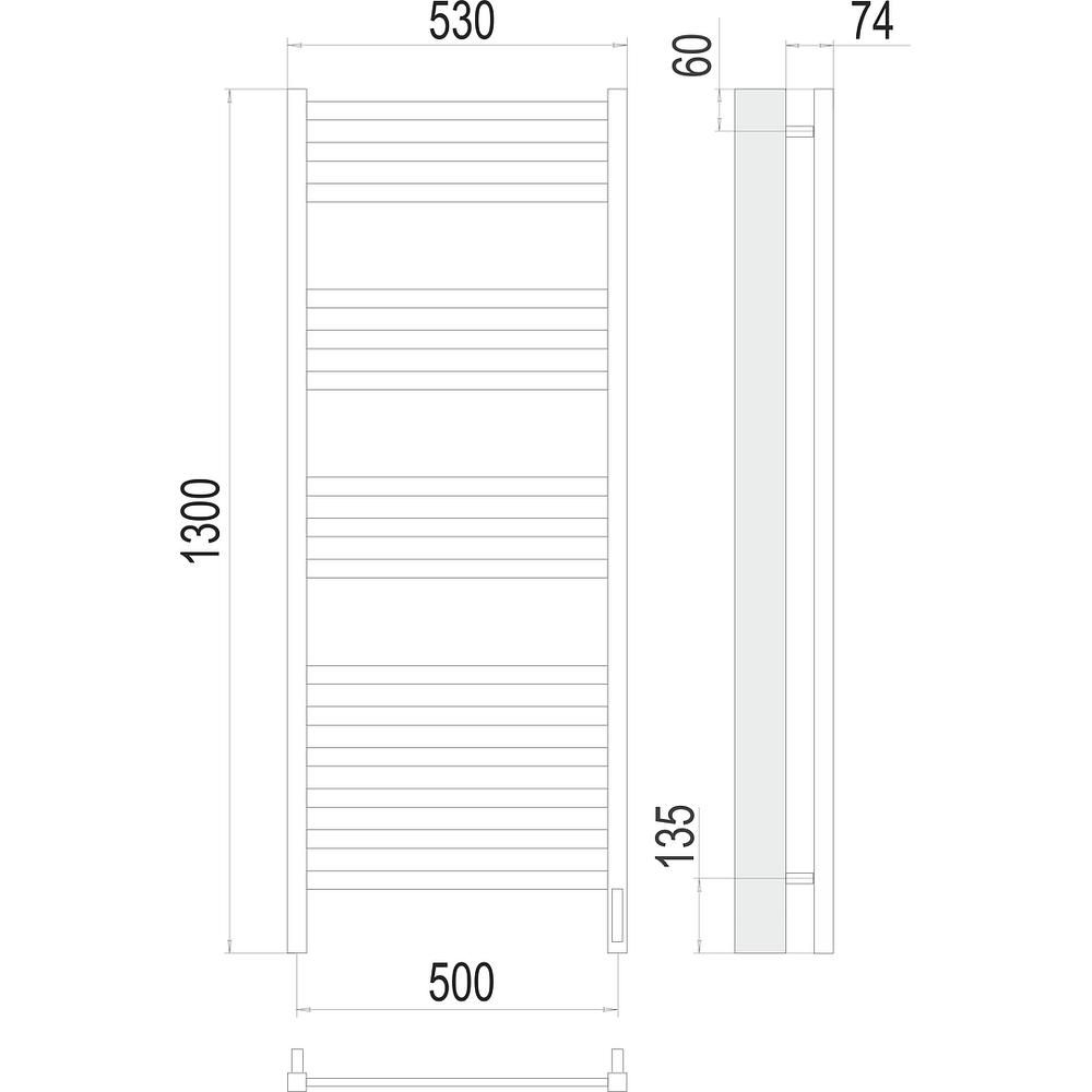 Полотенцесушитель электрический Terminus Енисей П15 50х130, артикул 4670078526274