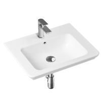 Комплект 4 в 1 Lavinia Boho Bathroom Sink 21510347, врезная фарфоровая раковина 60 см, смеситель, латунный сифон, донный клапан quick-clac
