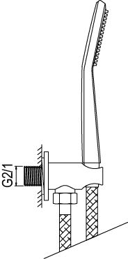 AQG Alpha, душевой комплект EC316 на 3 потребителя, с квадратным изливом, с квадратным верхним душем 25х25 см и кронштейном 35 см, цвет матовое золото, артикул 19ALPEC32209