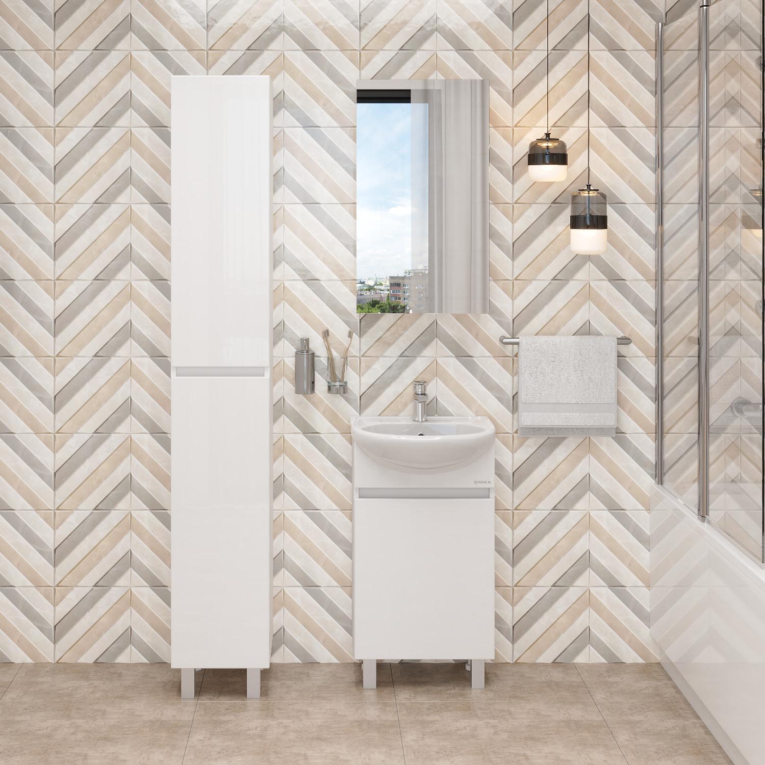 Тумба Onika Милтон 45 напольная, белая (ум.Уют 45)