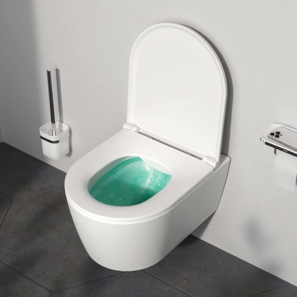 C8F1700MWSC Func подвесной унитаз 49 см FlashClean с сиденьем микролифт, бел мат