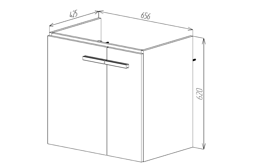 Тумба VIANT "Мюнхен" 2 ств подвесная белая 425х655х620 под раковину .S-UM-COM70/1-w (COMO 70) (VMUN70COBEL-T2STP), артикул VMUN70COBEL-T2STP