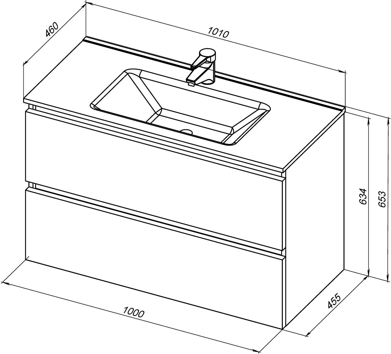 Тумба под раковину De Aqua Ариетта NEW 100 белый матовый
