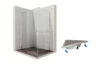 Душевой уголок Ambassador Diamond 12011108L-ST8, прямоугольный, угловой трап, 120х90