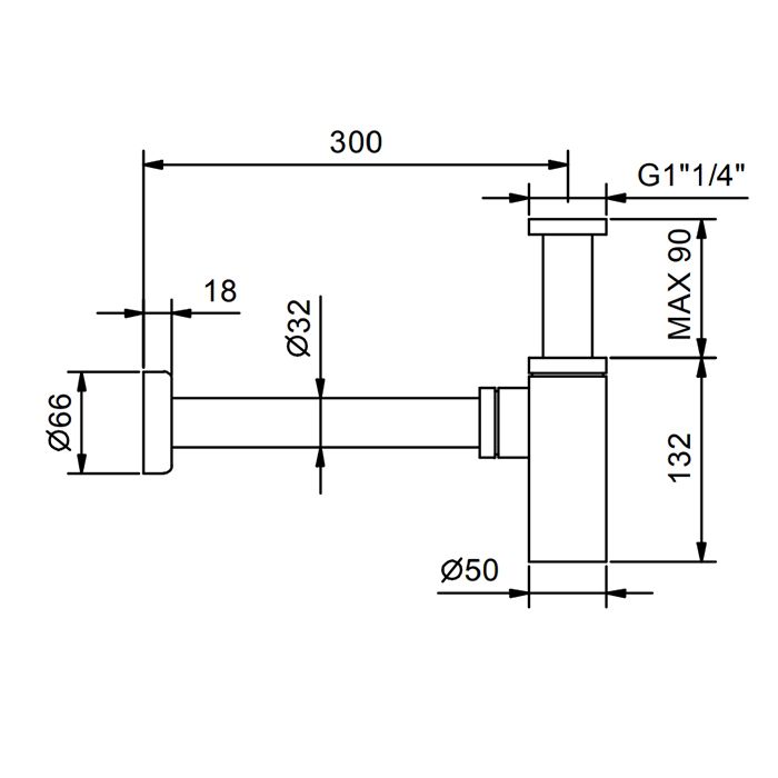 FANTINI Сифон для раковины и биде, цвет Matt Gun Metal PVD