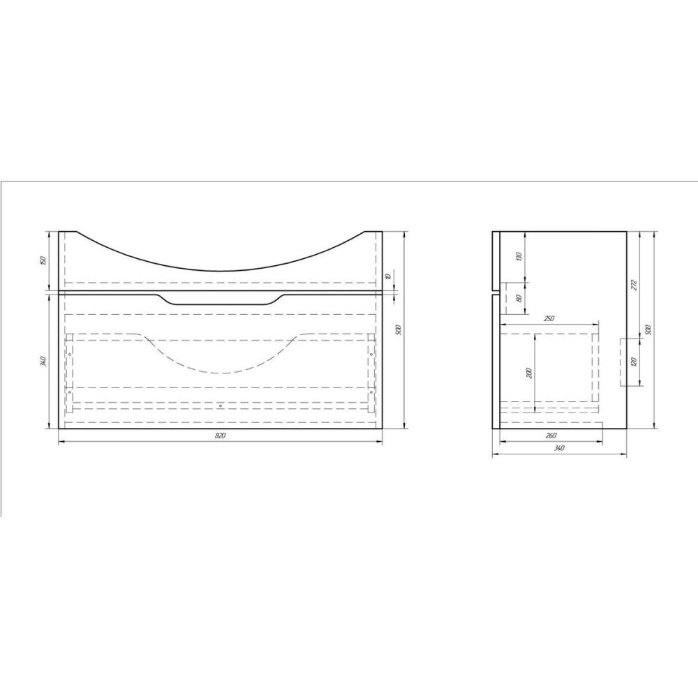 Тумба с раковиной подвесная Dreja Laguna 85 см, белый, артикул 99-0103-com