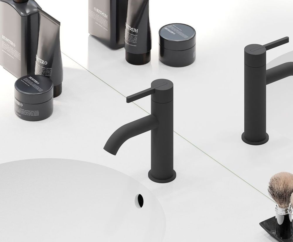 AQG Urban, однорычажный смеситель для раковины без донного клапана, цвет черный матовый, артикул 01URB100NG