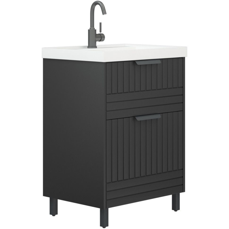 Тумба "Терра 60", Люкс матовый графит, Сомо 60 / Слим 60