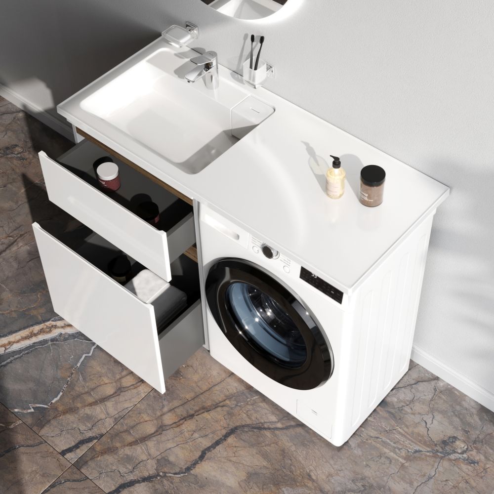 M85AFSX0602WG X-Joy, База под столешницу для стиральной машины, напольная, 60 см, 2 ящика, белый гля M85AFSX0602WG X-Joy, База под столешницу для стиральной машины, напольная, 60 см, 2 ящика, белый гля