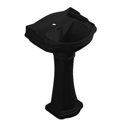 KERASAN Retro 73, раковина 73*54см с 1 отв., цвет: черный глянцевый