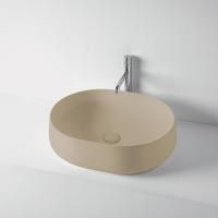 KERASAN F10 Раковина накладная 56х44 см, без отв под смеситель, цвет Коричневый орех матовый