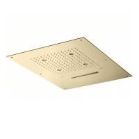 Bongio Soffioni Верхний душ 474х344 мм, прямоугольный головка ливня потолка с дождем, водопад, распыление и функция хромотерапия, цвет золото