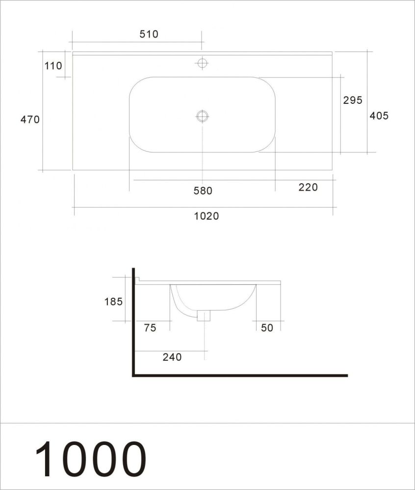 Раковина керамическая AM7110-100, артикул AM7110-100