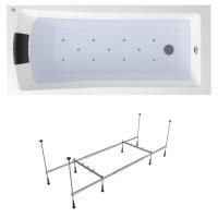 Аэромассажный комплект 4 в 1 Lavinia Boho One 360530A0, акриловая ванна 180x80 см, каркас с монтажным набором, подголовник, аэромассаж