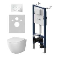 IS90101.801900 Инсталляция PrimeFit с клав L белый глянец с подвес унит Like Aquaspin с сид м/лиф